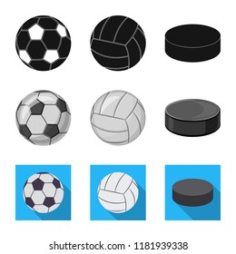 Isolated object of sport and ball sign. Set of sport and athletic stock symbol for web.