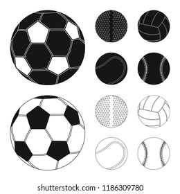 Isolated object of sport and ball sign. Collection of sport and athletic stock vector illustration.