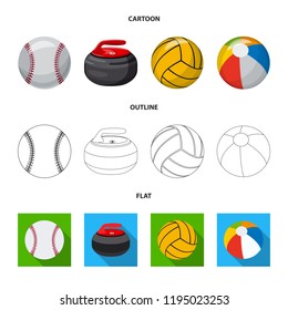 Isolated object of sport and ball sign. Set of sport and athletic stock symbol for web.