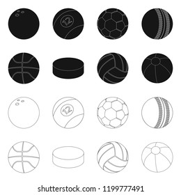 Isolated object of sport and ball sign. Collection of sport and athletic vector icon for stock.