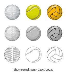 Isolated object of sport and ball sign. Set of sport and athletic vector icon for stock.