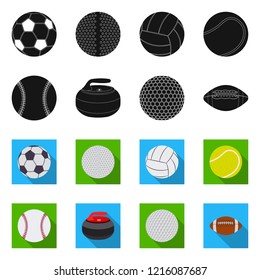 Isolated object of sport and ball sign. Set of sport and athletic stock vector illustration.