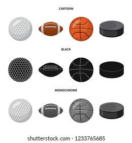Isolated object of sport and ball sign. Set of sport and athletic stock symbol for web.