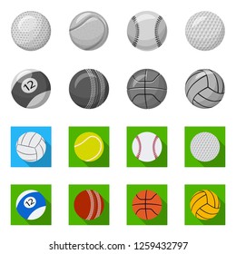 Isolated object of sport and ball sign. Collection of sport and athletic vector icon for stock.