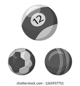 Isolated object of sport and ball sign. Collection of sport and athletic stock vector illustration.