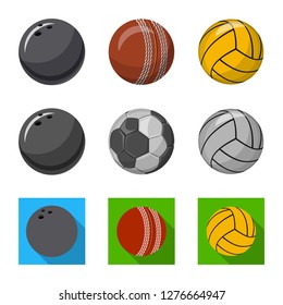 Isolated object of sport and ball sign. Collection of sport and athletic stock symbol for web.