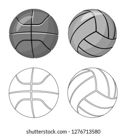 Isolated object of sport and ball sign. Collection of sport and athletic stock symbol for web.