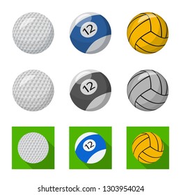 Isolated object of sport and ball sign. Set of sport and athletic stock symbol for web.