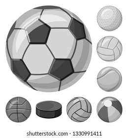 Isolated object of sport and ball sign. Collection of sport and athletic stock vector illustration.