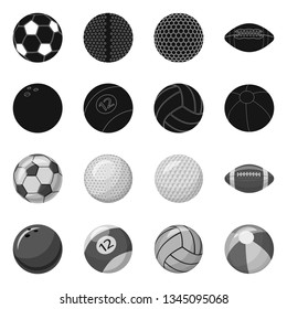 Isolated object of sport and ball sign. Set of sport and athletic vector icon for stock.