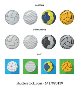 Isolated object of sport and ball sign. Set of sport and athletic stock vector illustration.