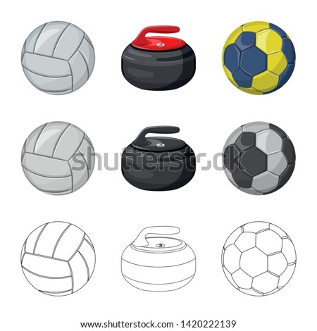 Isolated object of sport and ball sign. Set of sport and athletic vector icon for stock.