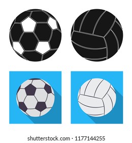Isolated object of sport and ball symbol. Set of sport and athletic vector icon for stock.