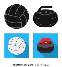 Isolated object of sport and ball symbol. Collection of sport and athletic stock symbol for web.