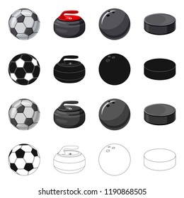 Isolated object of sport and ball symbol. Collection of sport and athletic stock vector illustration.