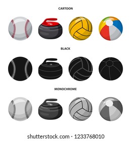 Isolated object of sport and ball symbol. Collection of sport and athletic vector icon for stock.
