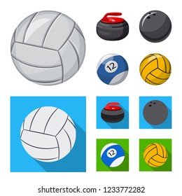 Isolated object of sport and ball symbol. Set of sport and athletic stock vector illustration.
