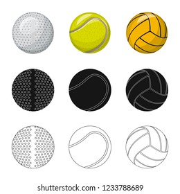 Isolated object of sport and ball symbol. Collection of sport and athletic stock symbol for web.