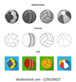 Isolated object of sport and ball symbol. Set of sport and athletic symbol for web.