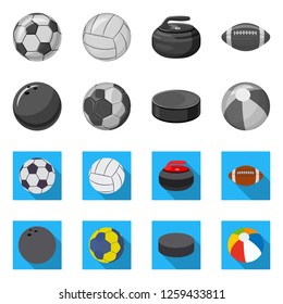 Isolated object of sport and ball symbol. Set of sport and athletic stock vector illustration.