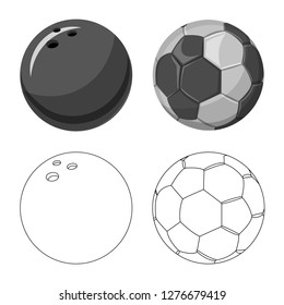 Isolated object of sport and ball symbol. Set of sport and athletic stock symbol for web.