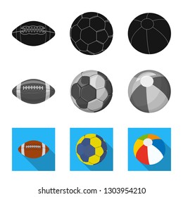 Isolated object of sport and ball symbol. Collection of sport and athletic stock symbol for web.