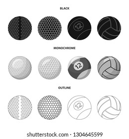 Isolated object of sport and ball symbol. Collection of sport and athletic stock vector illustration.
