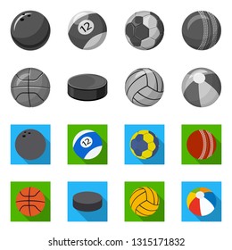 Isolated object of sport and ball symbol. Set of sport and athletic vector icon for stock.