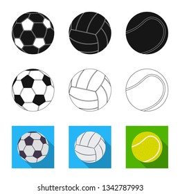 Isolated object of sport and ball symbol. Collection of sport and athletic stock symbol for web.