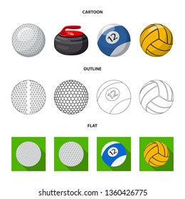 Isolated object of sport and ball symbol. Collection of sport and athletic vector icon for stock.