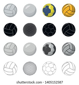 Isolated object of sport and ball symbol. Set of sport and athletic stock symbol for web.