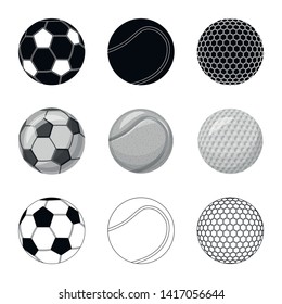 Isolated object of sport and ball symbol. Set of sport and athletic stock symbol for web.