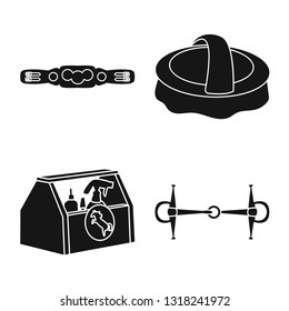 Isolated object of sport and competition icon. Collection of sport and equestrian stock vector illustration.