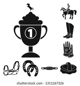 Isolated object of sport and competition logo. Set of sport and equestrian stock vector illustration.