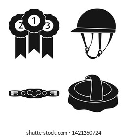 Isolated object of sport and competition sign. Set of sport and equestrian vector icon for stock.