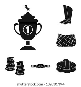 Isolated object of sport and competition symbol. Collection of sport and equestrian vector icon for stock.