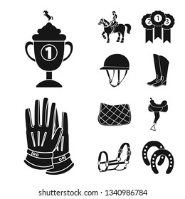 Isolated object of sport and competition symbol. Set of sport and equestrian stock symbol for web.