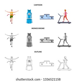 Isolated object of sport  and winner icon. Collection of sport  and fitness  stock symbol for web.