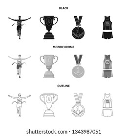 Isolated object of sport  and winner icon. Collection of sport  and fitness  stock vector illustration.
