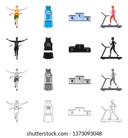 Isolated object of sport  and winner icon. Collection of sport  and fitness  vector icon for stock.
