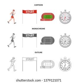 Isolated object of sport  and winner icon. Set of sport  and fitness  stock symbol for web.