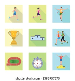 Isolated object of sport  and winner icon. Collection of sport  and fitness  vector icon for stock.