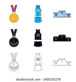 Isolated object of sport  and winner icon. Collection of sport  and fitness  vector icon for stock.