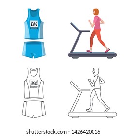 Isolated object of sport and winner icon. Set of sport and fitness vector icon for stock.