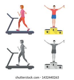Isolated object of sport and winner icon. Set of sport and fitness stock vector illustration.