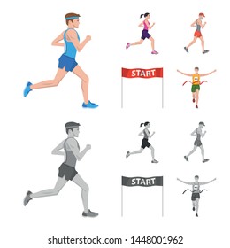 Isolated object of sport and winner icon. Set of sport and fitness stock vector illustration.