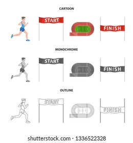 Isolated object of sport  and winner logo. Set of sport  and fitness  stock symbol for web.