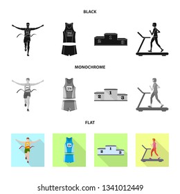 Isolated object of sport  and winner logo. Collection of sport  and fitness  stock symbol for web.
