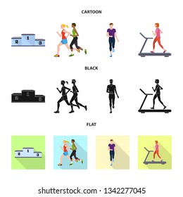 Isolated object of sport  and winner logo. Set of sport  and fitness  vector icon for stock.