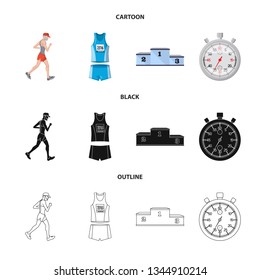 Isolated object of sport  and winner logo. Collection of sport  and fitness  stock symbol for web.